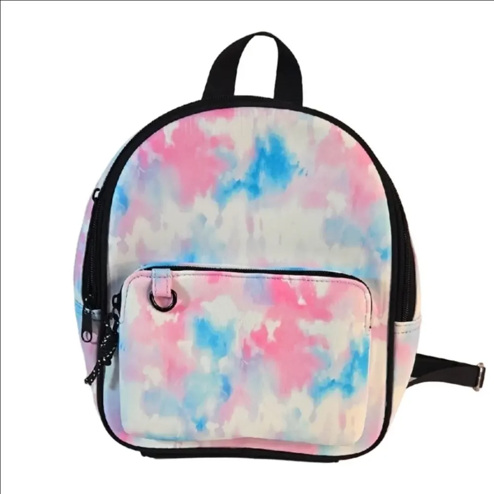 NWT Tie-Dye Backpack Pink Blue Zippers